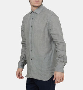 قميص كلاسيكي كتان بقصة كلاسيكية بأزرار