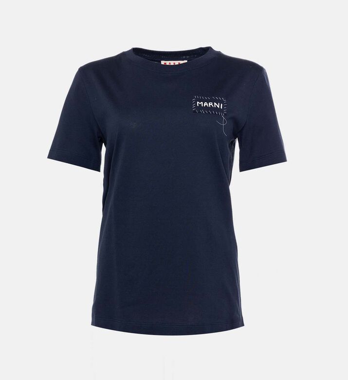 Logo-embroidery Crewneck T-shirt