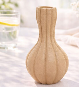 Light and Living Zucca Squash Shaped Vase, Beige, 19.5x34-cm, Packshot View