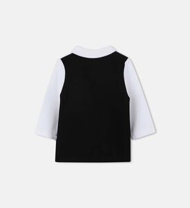 Two-tone Long-sleeve Polo Shirt