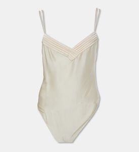 Forte-Forte Pleats Detail V-neck Bodysuit, Packshot View