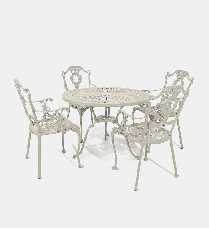 Home Deco and More Bistro Dining Table With 4 Chairs Off White, Packshot View