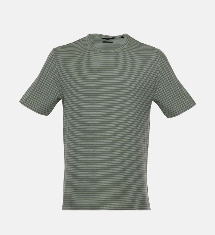 تيشيرت بنقشة مخطط بياقة مستديرة