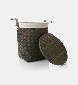 سلة تخزين الغسيل بغطاء شرائح