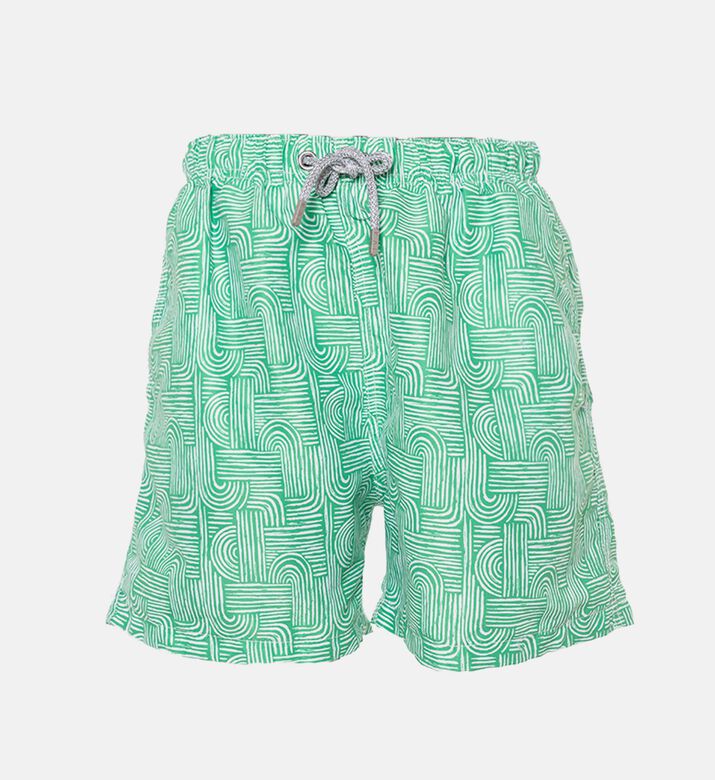 Kai Men Green Haze Printed Swim Shorts, Packshot View