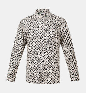 قميص بنقشة أحرف العلامة بقصة مريحة