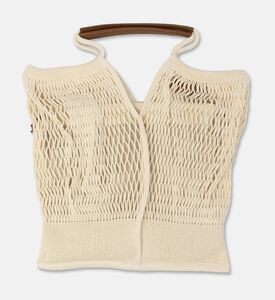 Hereu Leather-details Filt Net Tote Bag, Brown, Packshot View