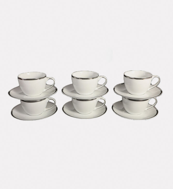 Home Deco and More Silver-rimmed Cups 6-piece Set, Packshot View
