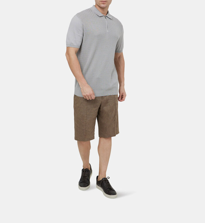 Chevron Cotton Knitted Polo