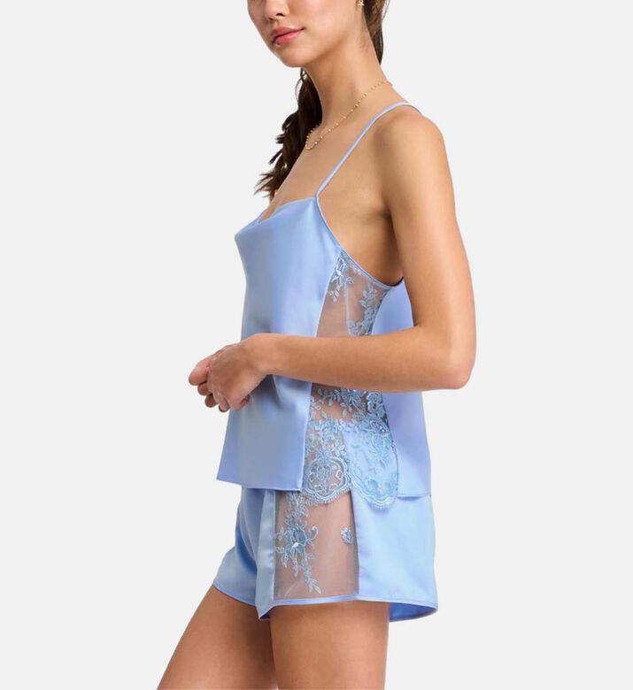 Satin Sleeveless V-neck Set