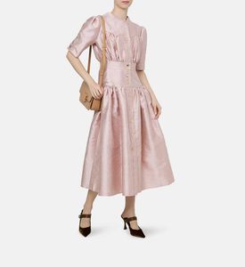 Ruffle-detail Flared Midi Dress