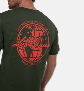 Les Deux Ts Ben Globe, Khaki, M, Model View