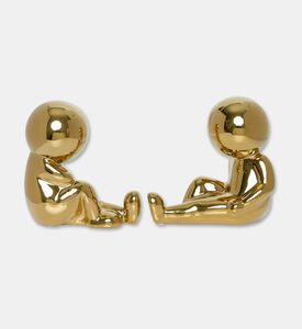 Present Time Joey Ceramic Bookend Set, Gold, Packshot View