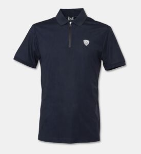 EA7 Premium Shield Logo Half-zip Polo Shirt, Blue, Xl, Packshot View
