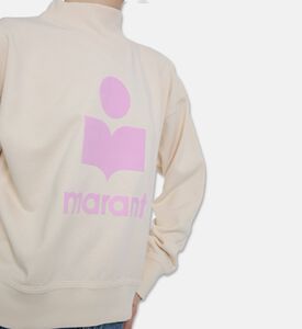 Isabel Marant Graphic Logo Printed Sweatshirt, Taupe, 42, Model View