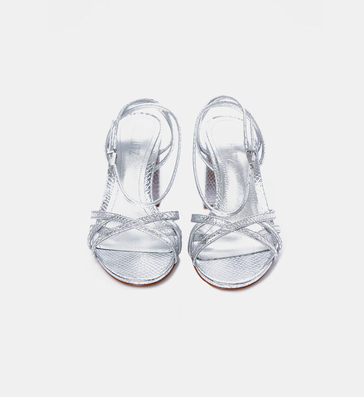 Snake-effect High-heeled Sandals