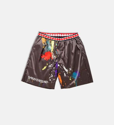 Color Splash Elastic Midi Swim Trunks