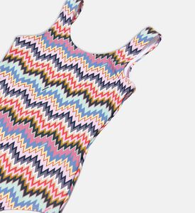 لباس سباحة قطعة واحدة بطبعة متعرجة