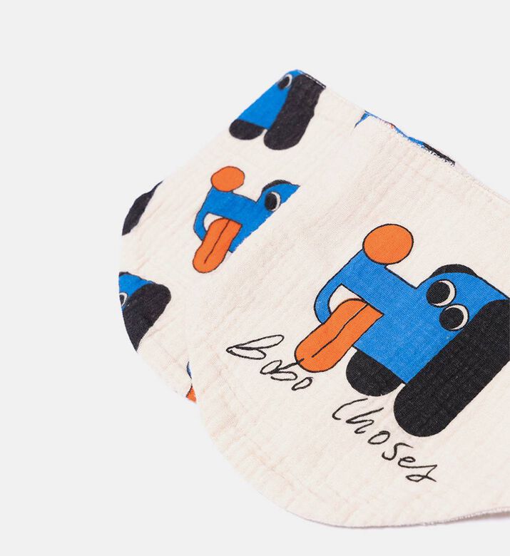 Bobo Choses All-over Dogs Pattern Snap Buttons Textured Bib Set, Packshot View