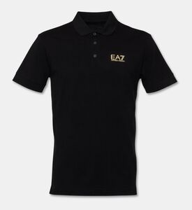 EA7 Logo Printed Polo Shirt, Black, Xl, Packshot View
