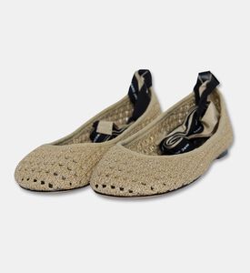 Marc Jacobs Glitter Knit Ribbon Ballet Flats, Champagne, Eu-40, Packshot View