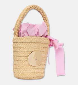 Patou Braided Handle Bucket Bag, Pink, Packshot View
