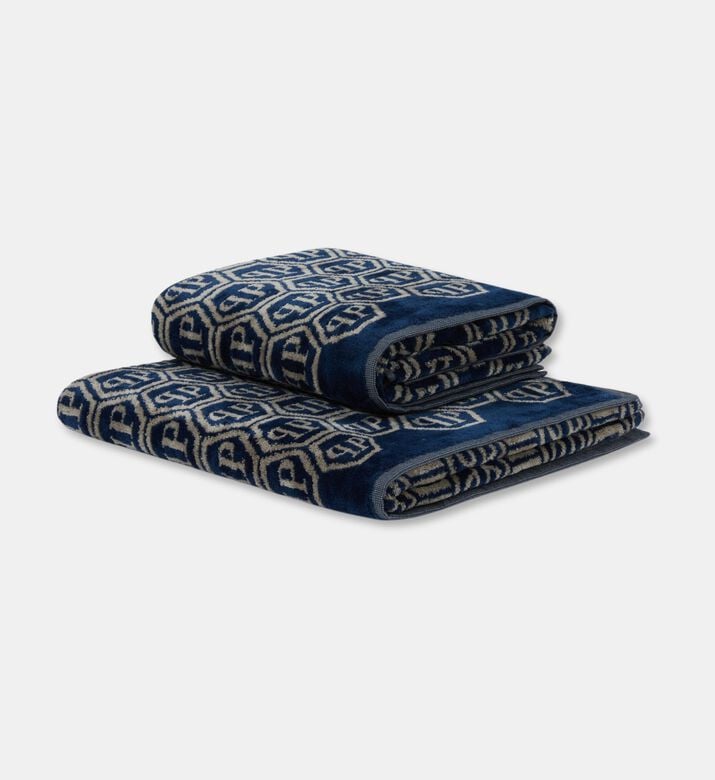 Philip Plein Rectangular Shape Hand Towel Set, Blue, Packshot View