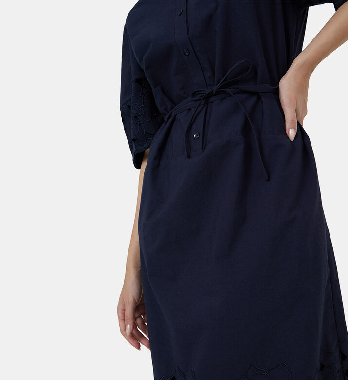 Cutwork Short Sleeve Midi Dress