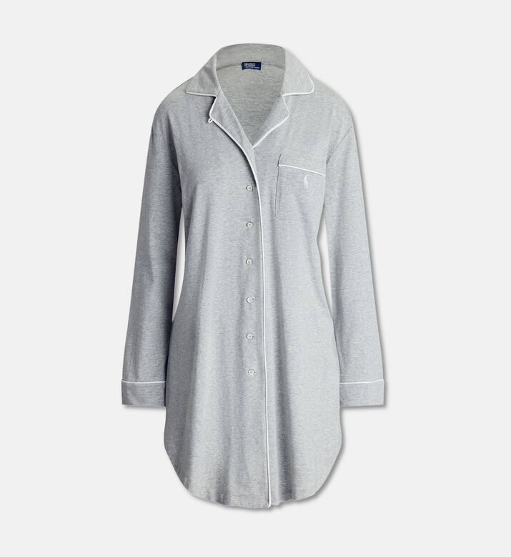 Polo by Ralph Lauren Button Closure Regular-fit Shirt Dress, Grey, M, Packshot View