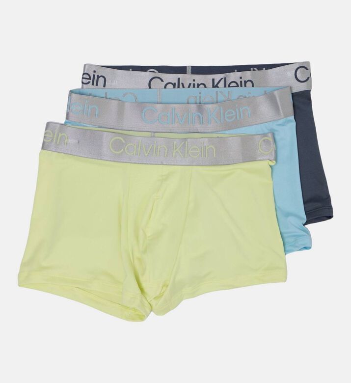 Calvin Klein Cotton Multi Color 3-pack Trunks, Yellow, S, Packshot View