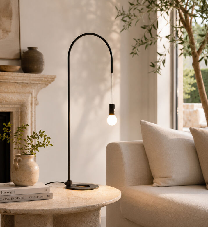 Zafferano Filo Arched Table Lamp, Packshot View