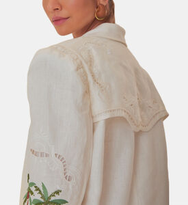 Coconut Tree Macaw Embroidered Richelieu Blazer