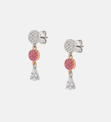Lucentissima Round Cubic Zirconia Silver Earrings