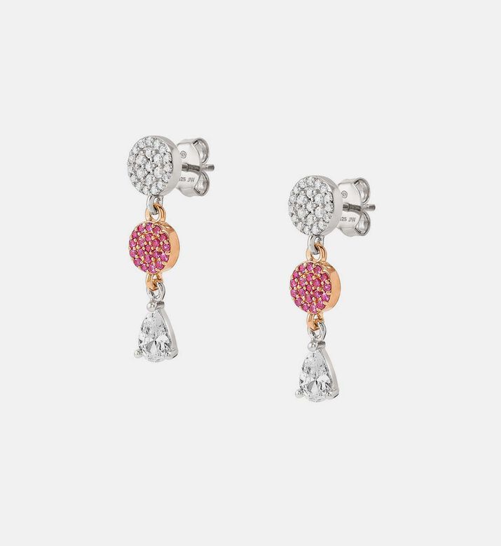 Lucentissima Round Cubic Zirconia Silver Earrings