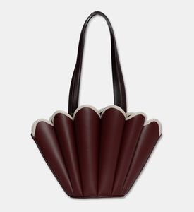 Mlouye Seashell Leather Mini Tote Bag, Burgundy, Packshot View