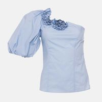 Floral One-shoulder Blouse