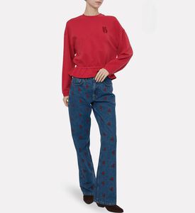 Ba and Sh Ruffle Hem Long-sleeve Sweatshirt, Model View