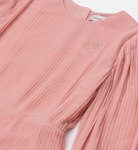 Logo Lettering Ribbed Flared Dress