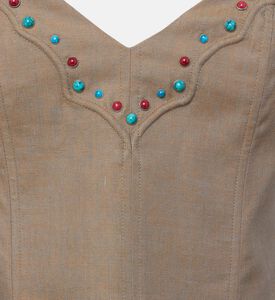 بلوزة تالفستون قصيرة بصدرية بقماش قنب