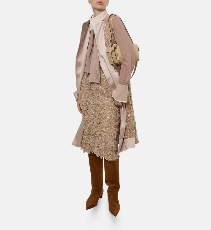 Edward Achour Paris Sequin-embellished Midi Skirt, Model View Edward Achour Paris Sequin-embellished Midi Skirt, Model View