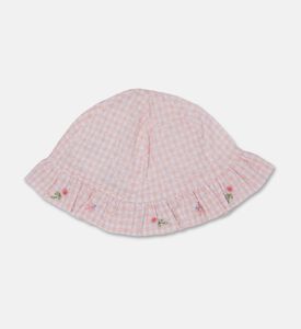 Tartine et Chocolat Gingham Floral-embroidery Sun Hat, Packshot View