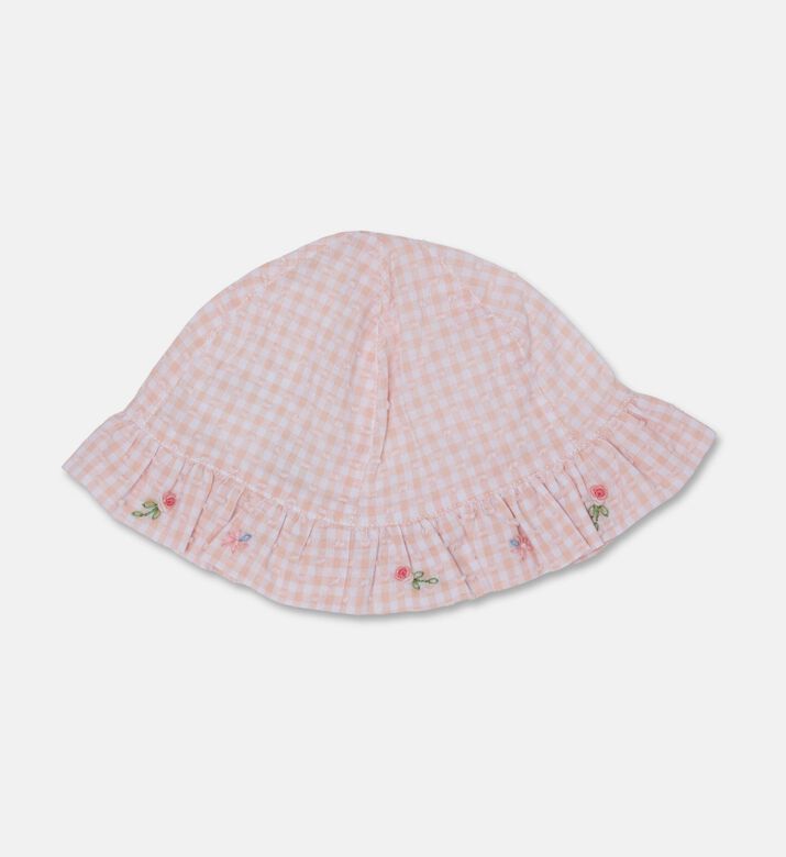 Tartine et Chocolat Gingham Floral-embroidery Sun Hat, Packshot View
