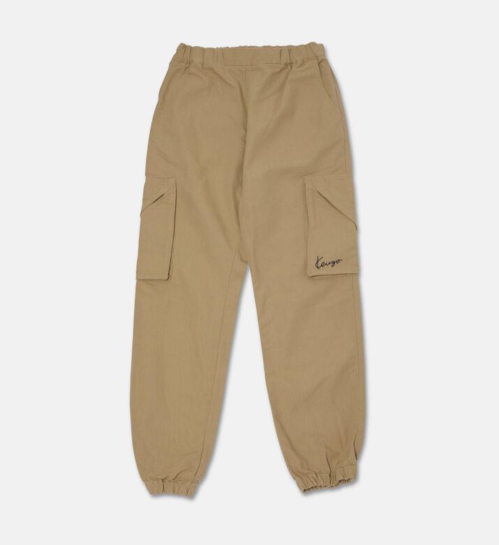 Kenzo Canvas Logo-embroidery Cargo Trousers, Packshot View