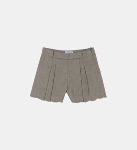 Caissy Wavy Trim Linen Shorts