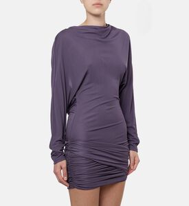 Christopher Esber Drape Round Neck Mini Dress, Model View