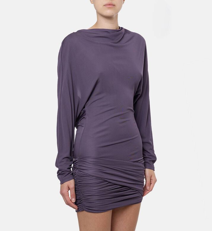 Christopher Esber Drape Round Neck Mini Dress, Model View