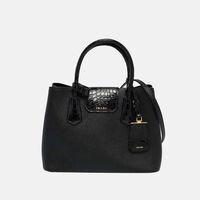 Small Double Saffiano Cuir Leather Handle Tote