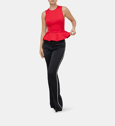 Poppy Crewneck Cap Sleeve Peplum Top