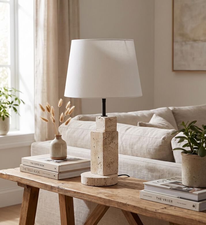 Home Deco and More Marmor Shade Marble Table Lamp, Packshot View