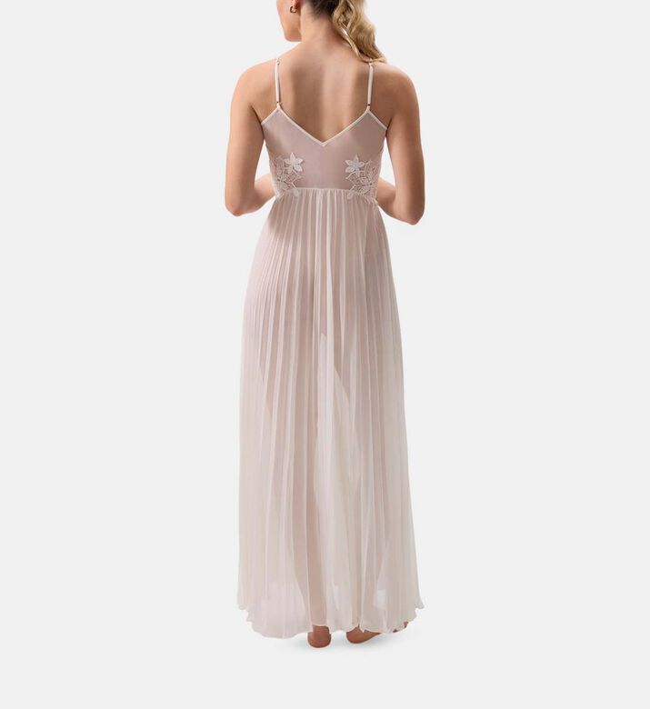 Rya Delight Floral-embroidery Flared Night Dress, Model View